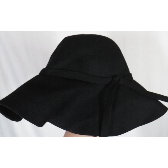 Bienvenu Women's Black Wool Wide Brim Floppy Hat NEW - Picture 10 of 12